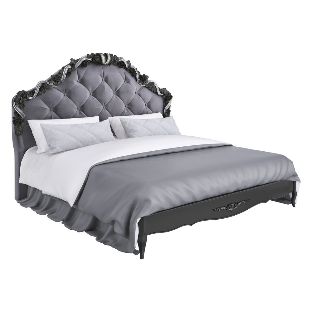 Кровать с мягким изголовьем и посеребрением 180*200  Nocturne  N418s от салона мебели Альянс