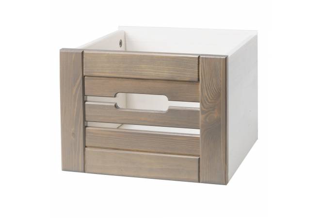 Ящик для шкафа (стеллажа) Бели белый воск/антрацит от салона мебели Альянс