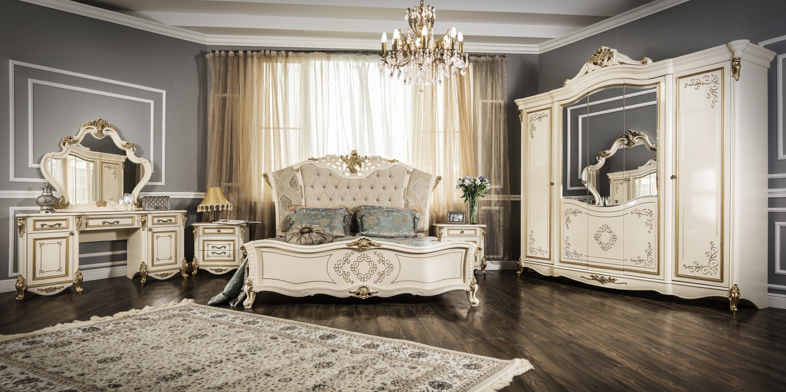 спальня Оливия крем глянец от салона мебели Альянс