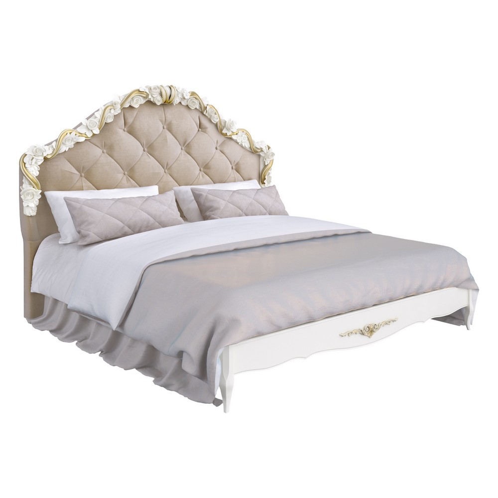Кровать с мягким изголовьем 180*200  Romantic Gold  R418g от салона мебели Альянс
