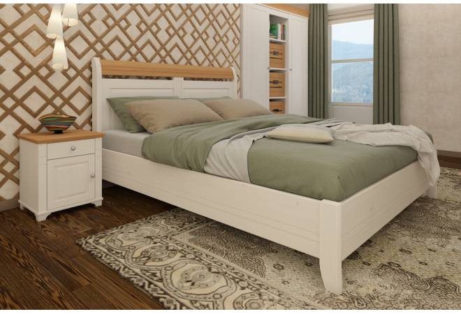 Кровать Бейли без изножья 180х200 белый воск/антик от салона мебели Альянс
