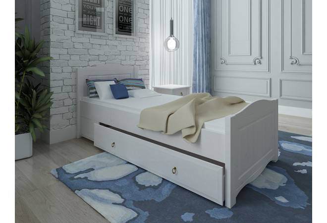 Кровать Милано без ящика 90х200 белый воск от салона мебели Альянс