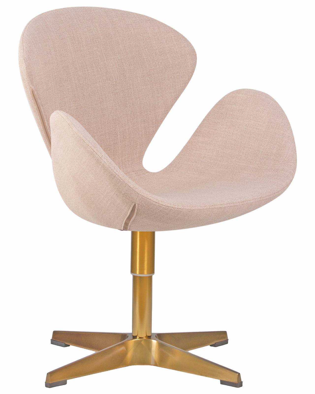 Кресло дизайнерское DOBRIN SWAN (бежевая ткань IF1, золотое основание)