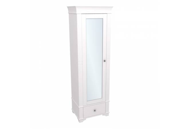 Шкаф 1-дверный с зеркалом Бейли белый воск от салона мебели Альянс