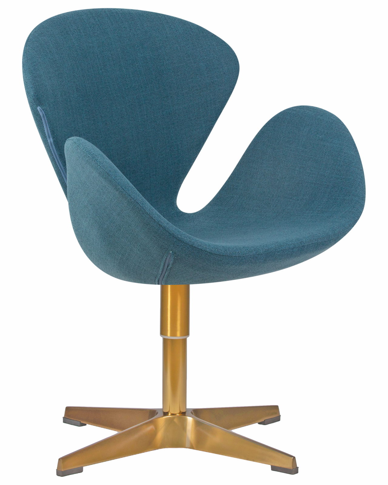 Кресло дизайнерское DOBRIN SWAN (синяя ткань IF6, золотое основание)