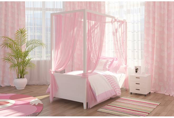 Балдахин к кровати с надстройкой Сиело розовый от салона мебели Альянс