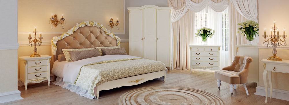 Кровать с мягким изголовьем 180*200  Romantic Gold  R418g от салона мебели Альянс