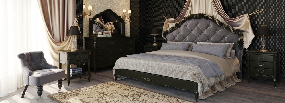 Кровать с мягким изголовьем и золочением 180*200  Nocturne  N418g от салона мебели Альянс