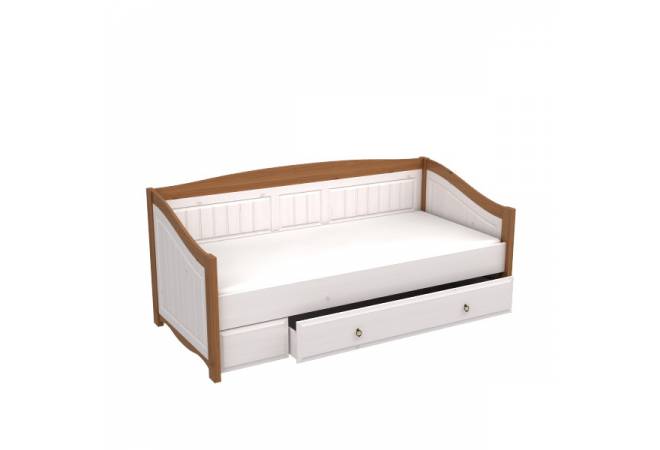 Кровать-диван Милано с выкатным ящиком 90х200 белый воск/антик (ящик белый) от салона мебели Альянс