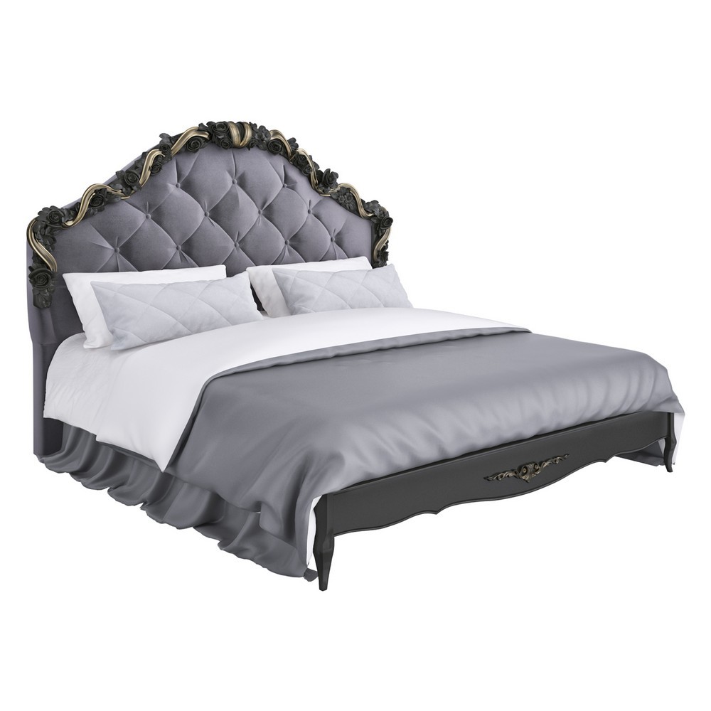 Кровать с мягким изголовьем и золочением 180*200  Nocturne  N418g от салона мебели Альянс